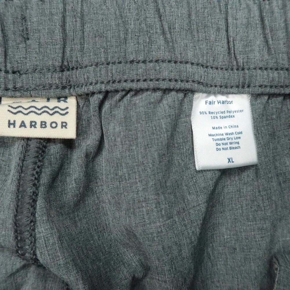 Fair Harbor Swim Shorts Mens XL Gray One Short Beach Stretch Swimming